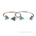 Bracelet Triangle Turquoise Stone pour femme Accessoires